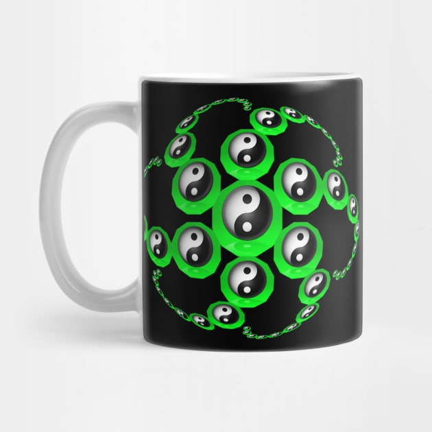 Yin Yang Design - Green Color with a Ball Effect by The Black Panther